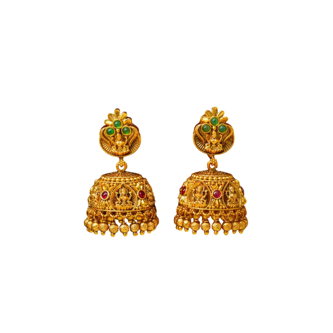 Divine Laxmi  Gold-Plated Jhumka  R-1123