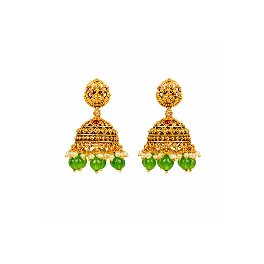 Abhaya Kalasha Haram Long Necklace Set | Gold-Plated Temple Jewellery