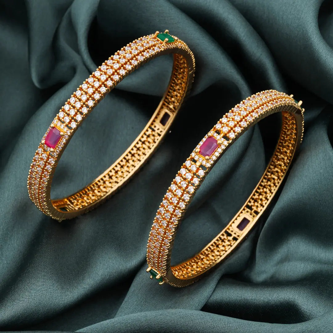 Classic Ameican Daimond Paired Bangle