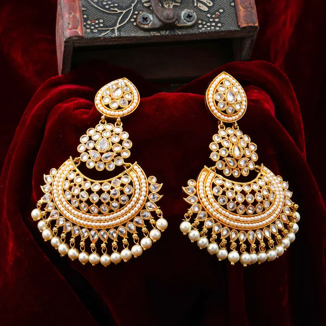 Antique Flower Gold-Plated Jhumka C-390