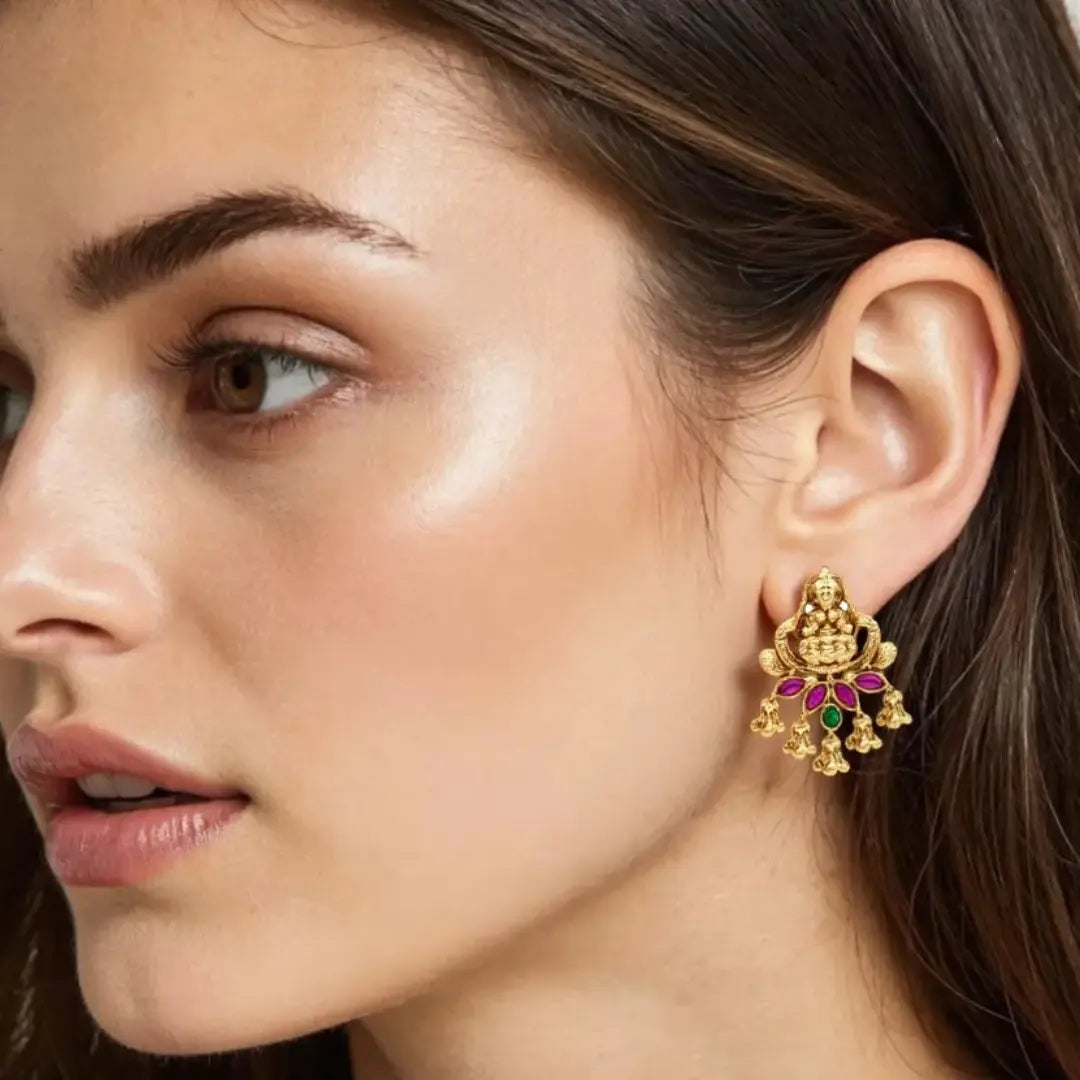 Temple-Inspired Antique Gold Plated Bali V-1652
