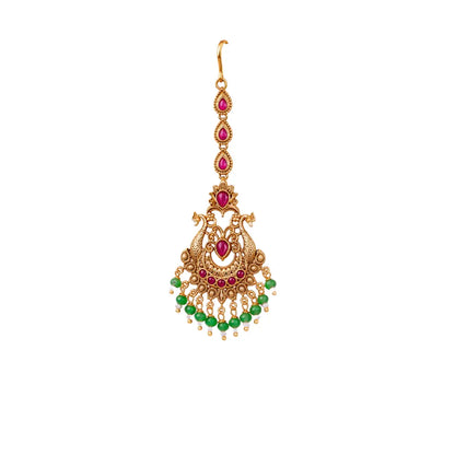 Antique Finish Maang Tikka for Wedding T-8