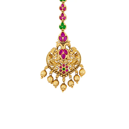 Stunning Gold-Plated Peacock Maang Tikka R-1006