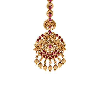 Handcrafted Antique Finish Temple Maang Tikka T-12