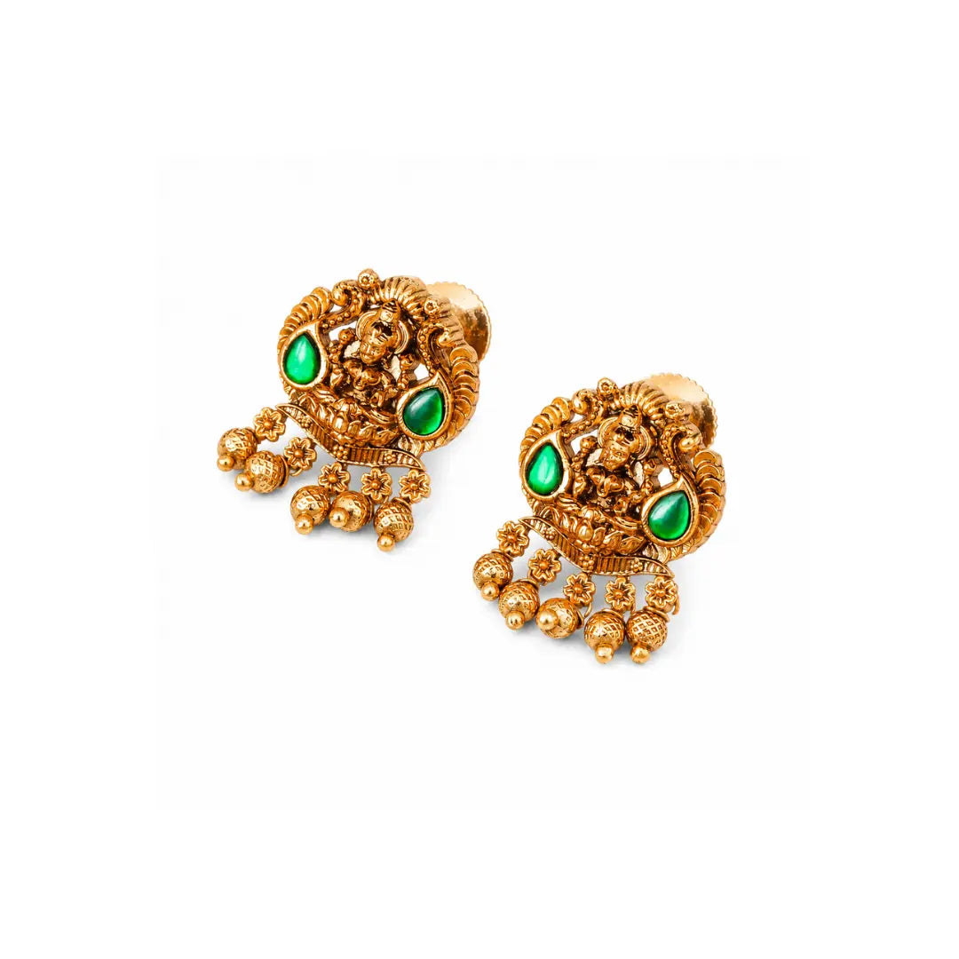 Antique Laxmi Gold-Plated Bali J-322