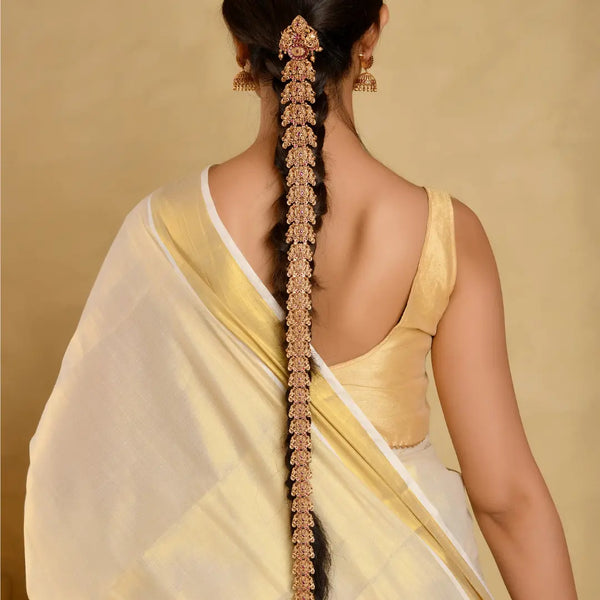 Antique Finish Temple Inspired Hair Choti V-1668