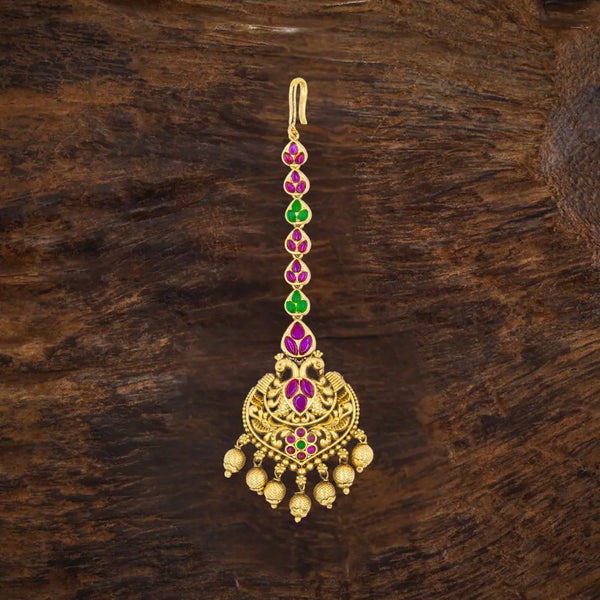Stunning Gold-Plated Peacock Maang Tikka T-19