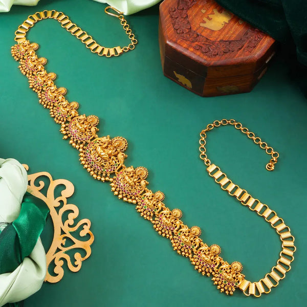 Antique Gold-Plated Laxmi Temple Kamarbandh