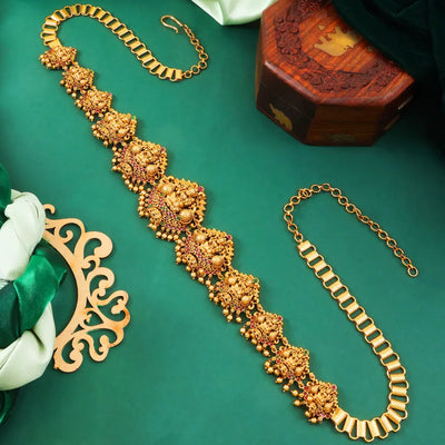 Gold-Plated Antique Temple Style Waist Belt V-1919