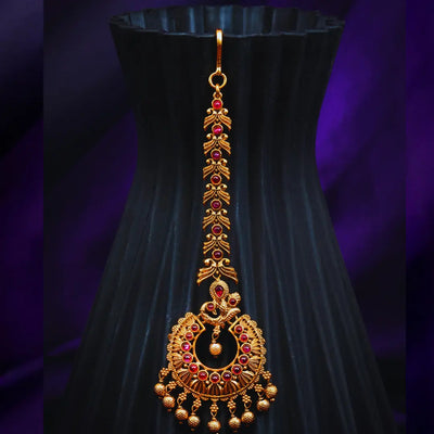 Antique Gold-Plated Maang Tikka T-20