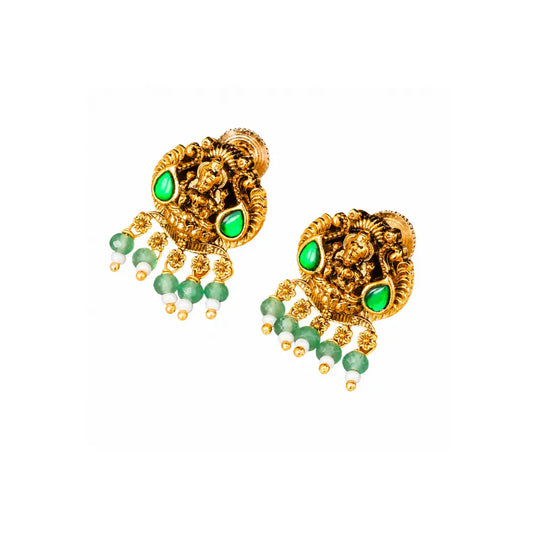 Antique Laxmi Gold-Plated Bali J-322
