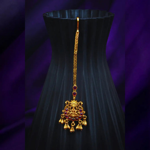Temple Jewellery Laxmi Maang Tikka – South Indian Elegance