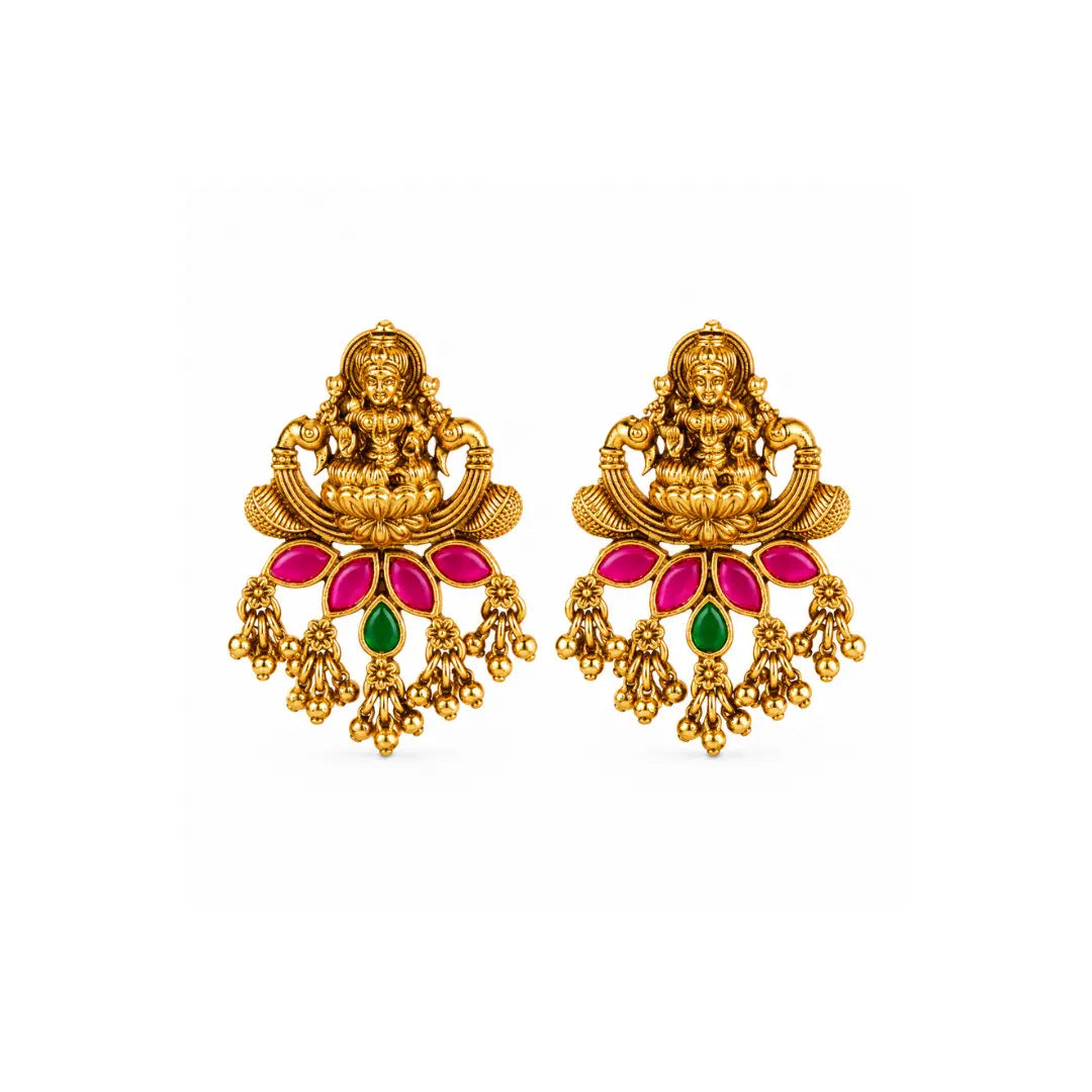 Temple-Inspired Antique Gold Plated Bali V-1652