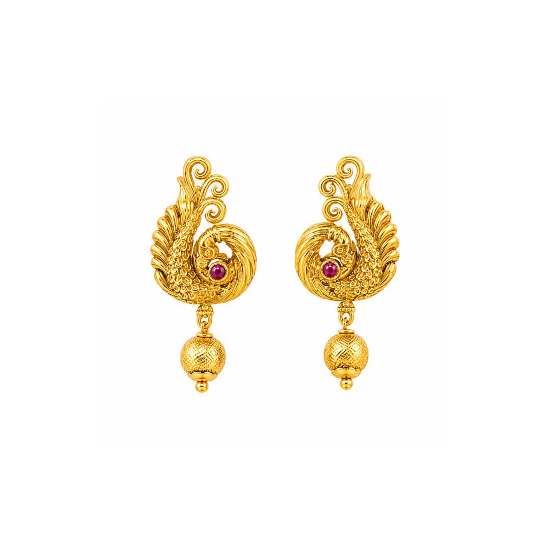 Antique Peacock Grace Drop Bali V-1493
