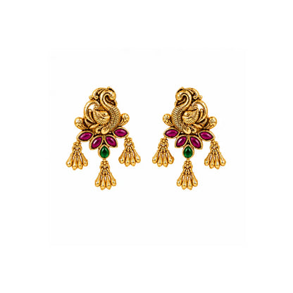 Majestic Peacock Antique Gold-Plated Bali V-1659
