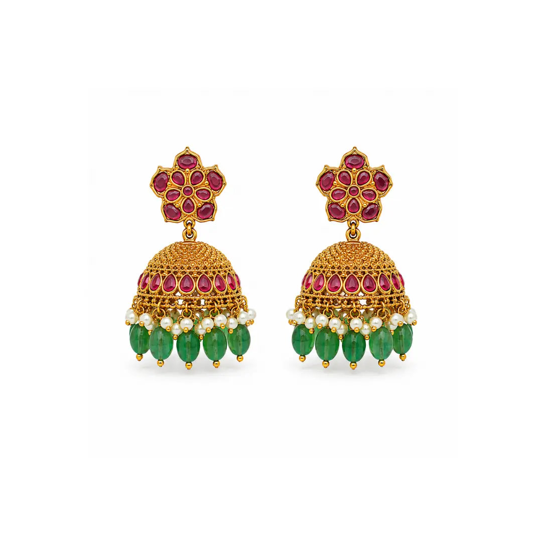 Gold Plated Lakshmi Temple Necklace Set  k-1070