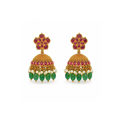 Gold Plated Lakshmi Temple Necklace Set  k-1070