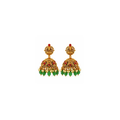 Swarna Pachi Manga Kanti Combo Necklace Set | Gold-Plated Temple