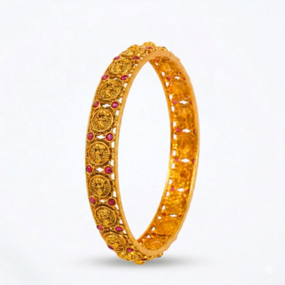 Ganga Taranga Kada Bangle | Gold-Plated Sacred River Wave Bangle V-2482