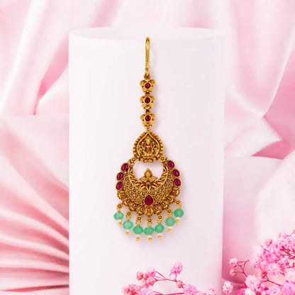 Auspicious Maa Lakshmi Antique Finish Maang Tikka T-10
