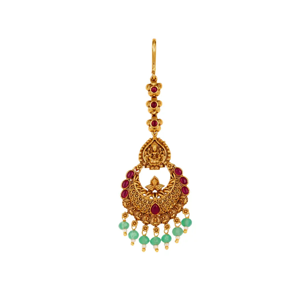 Auspicious Maa Lakshmi Antique Finish Maang Tikka T-10