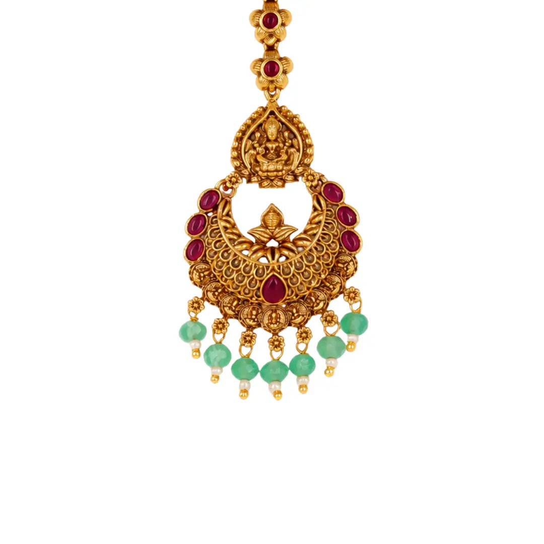 Auspicious Maa Lakshmi Antique Finish Maang Tikka T-10
