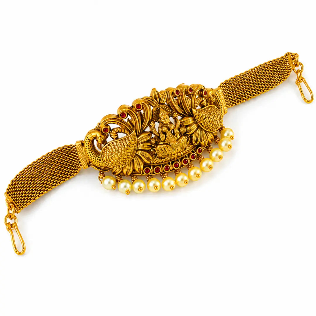 South Indian Temple Jewellery Baju Band | Bridal Gold Plated Armlet V-1690