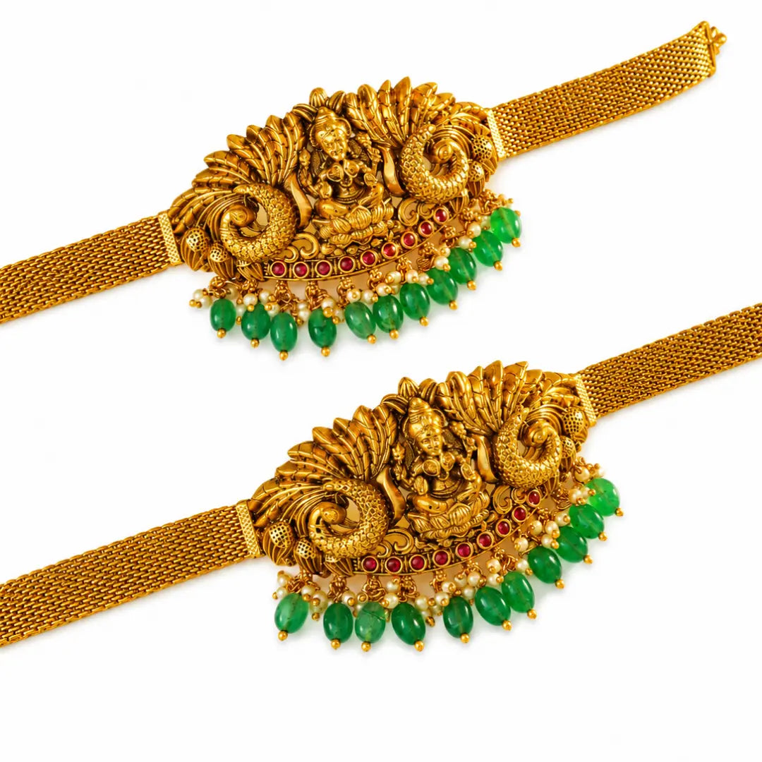Traditional Temple Jewellery Baju Band for Brides | Gold Look Armlet V-1692