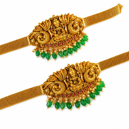 Traditional Temple Jewellery Baju Band for Brides | Gold Look Armlet V-1692