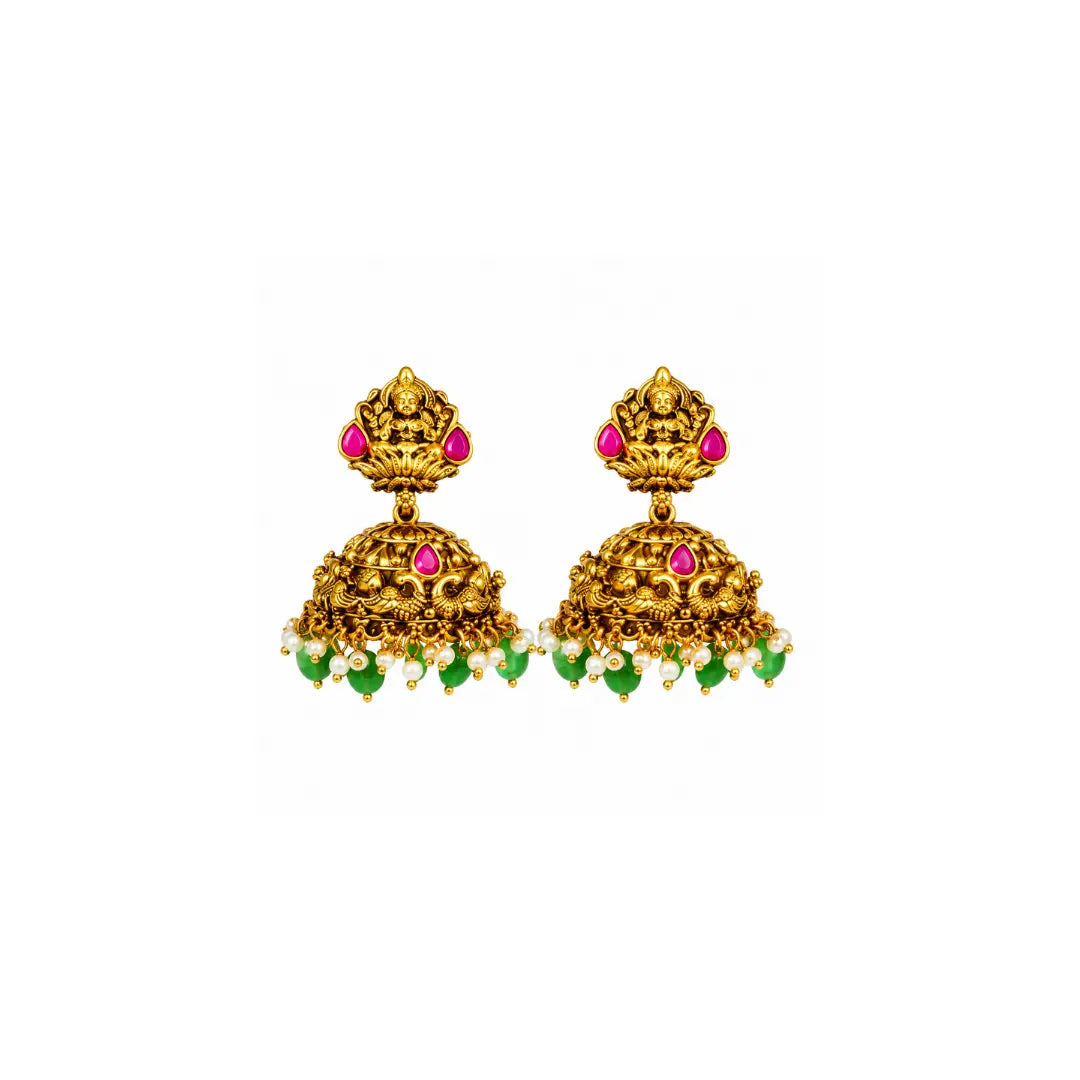Laxmi Design Temple Jewellery Pendant Set | Traditional Gold Look J-1369