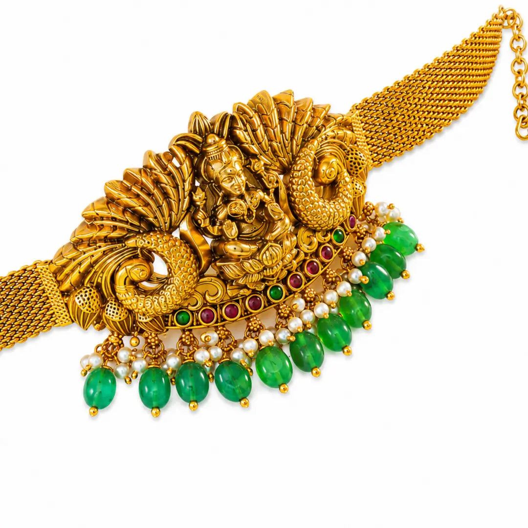 Traditional Temple Jewellery Baju Band for Brides | Gold Look Armlet V-1692