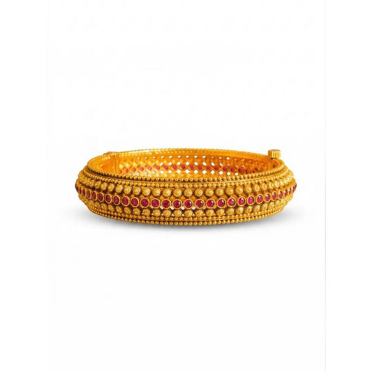 Veda Rekha Kada Bangle | Gold-Plated Sacred Vedic Line Temple Bangle V-2571