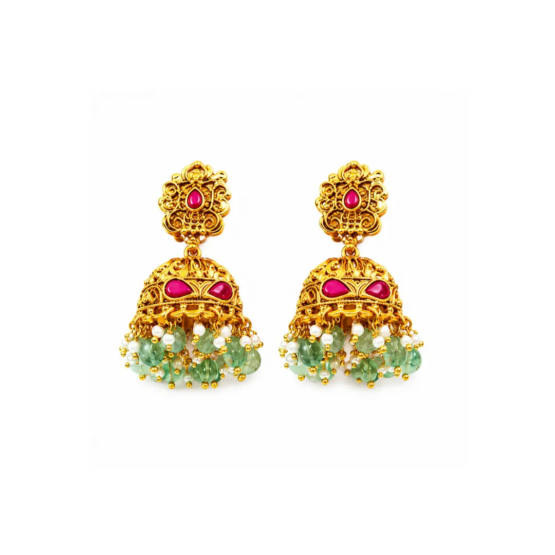 Lakshmi Temple Long Necklace Set J-75
