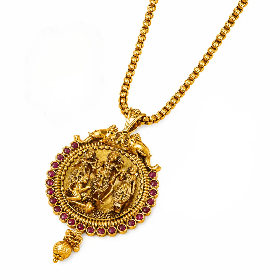 Divine Ram Parivar Temple Pendant Set T-77