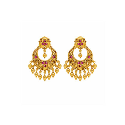 Antique Gold-Plated Floral Chandbali – R-1042
