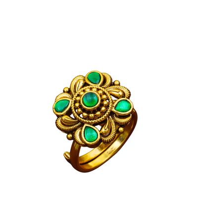 Minimalist Gold-Plated Temple Ring – Dainty Everyday Jewellery  J-309