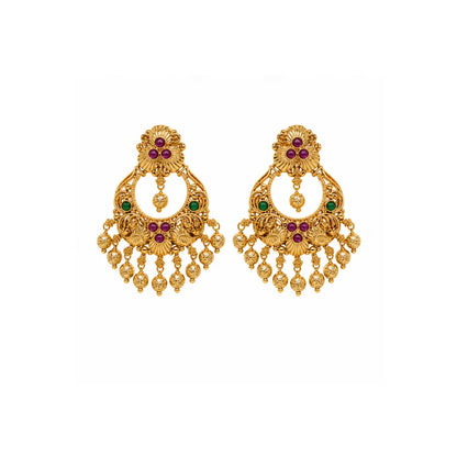 Antique Gold-Plated Floral Chandbali – R-1042