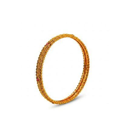 Charulata Kangan Paired Bangle | Gold-Plated Graceful Creeper Bangle Set V-2470