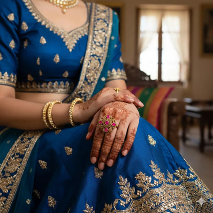 Minimalist Gold-Plated Temple Ring – Dainty Everyday Jewellery  J-309
