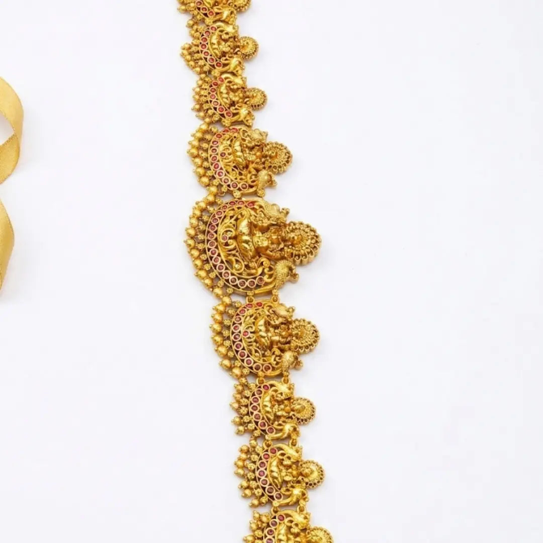 Antique Gold-Plated Laxmi Temple Kamarbandh V-1909