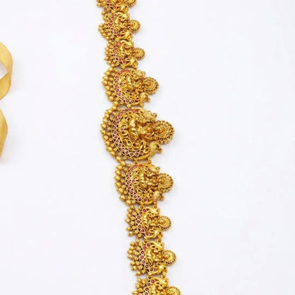 Antique Gold-Plated Laxmi Temple Kamarbandh V-1909
