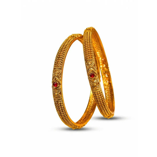 Shakti Alankara Valayal Paired Bangle | Gold-Plated Cosmic Power Adornment Bangle