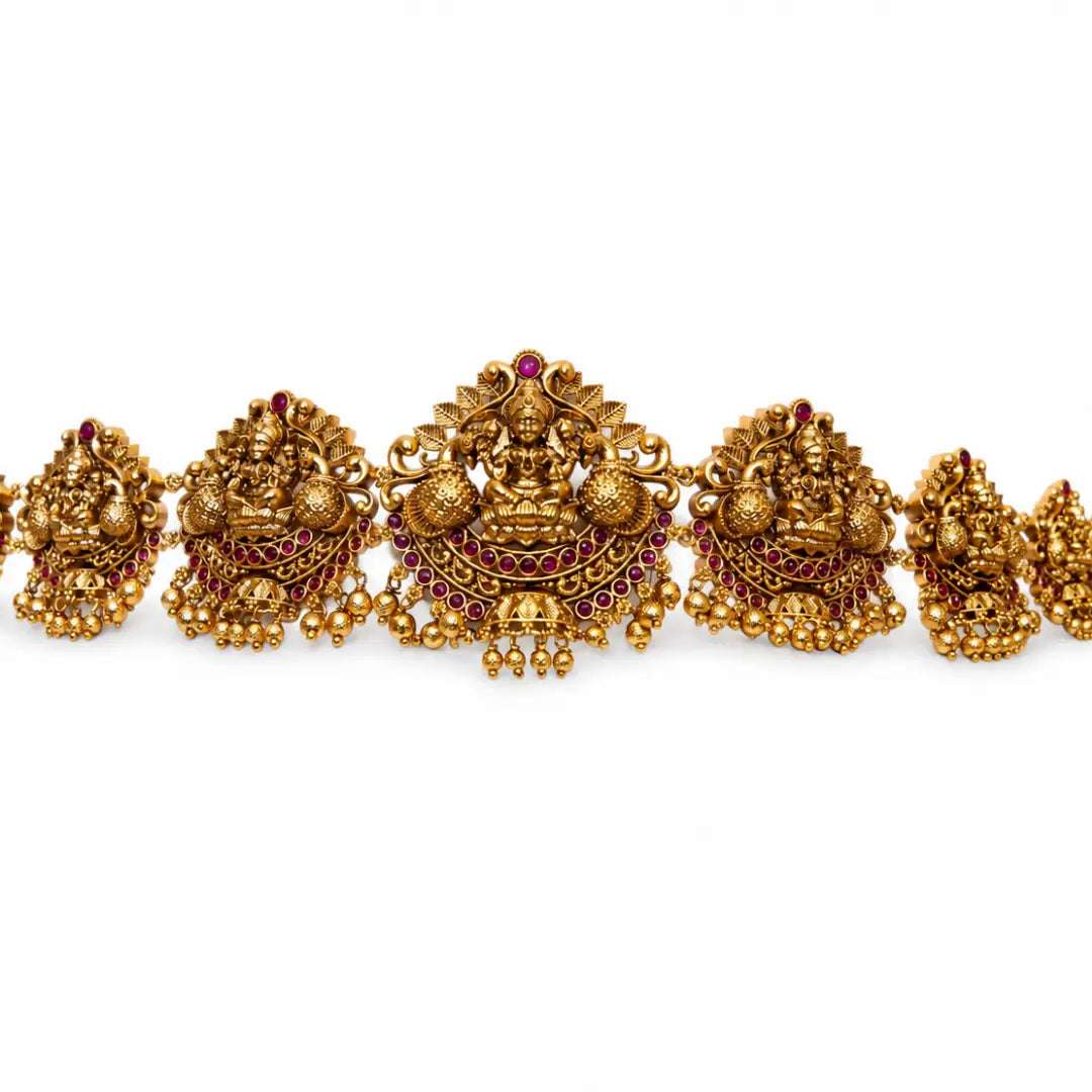 Gold-Plated Antique Temple Style Waist Belt V-1919