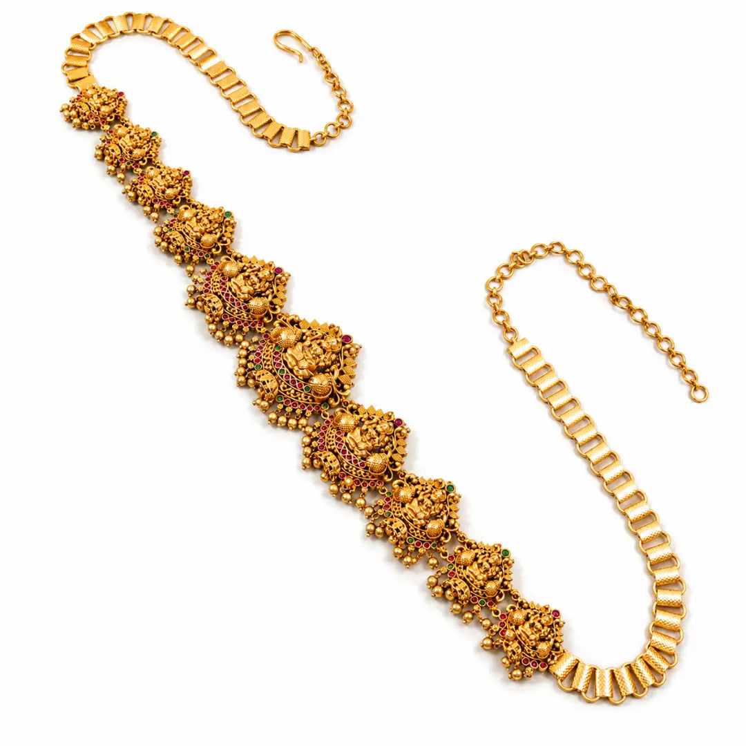 Gold-Plated Antique Temple Style Waist Belt V-1919