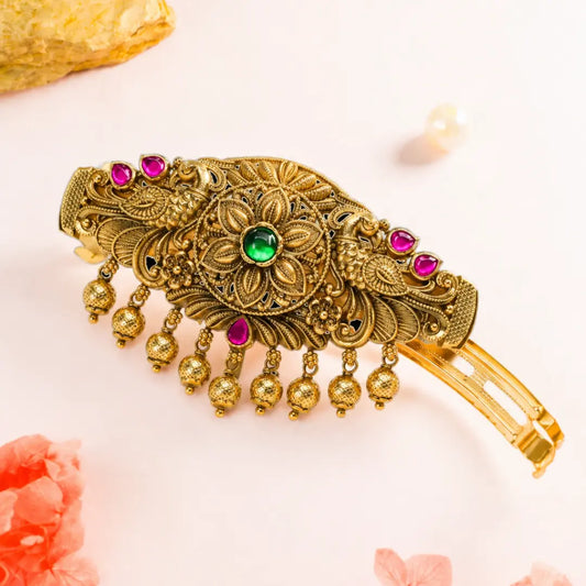 Peacock & Flower Design Hair Clip J-95