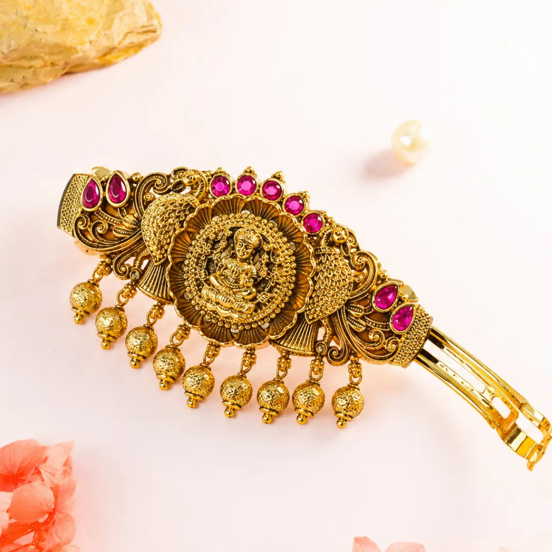 Deity-Inspired Hair Clip with Antique Finish J-96