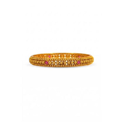 Bhuvana Rekha Kankana Paired Bangle | Gold-Plated Earth Line Temple Bangle