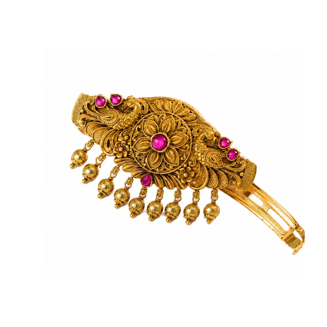 Peacock & Flower Design Hair Clip J-95