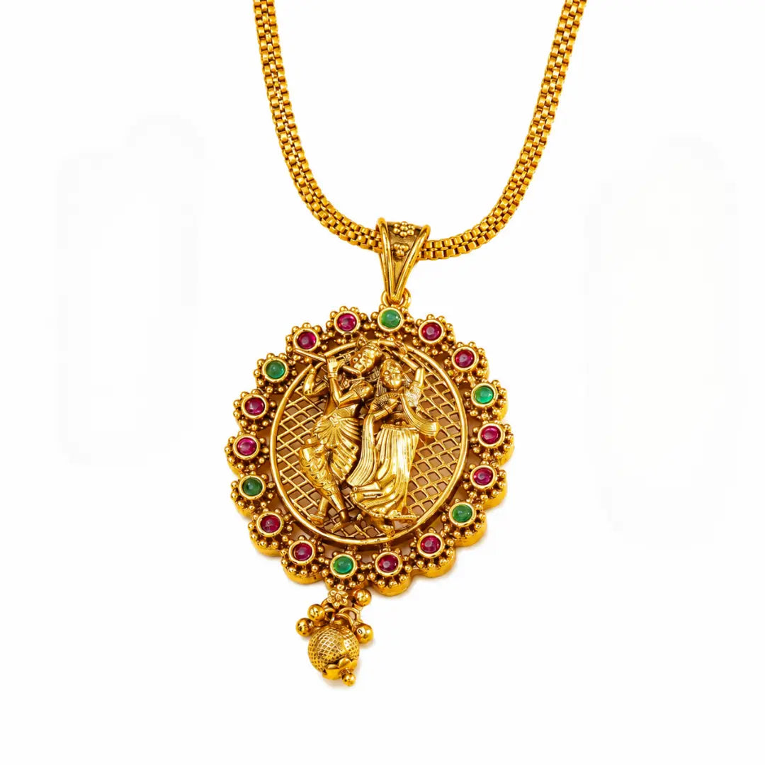 Divine Radha Krishna Pendant Set T-56
