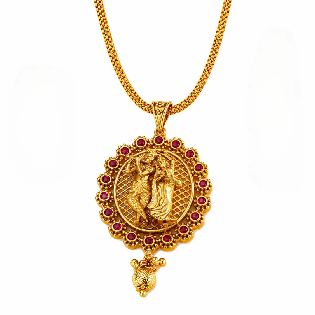 Divine Radha Krishna Pendant Set T-56